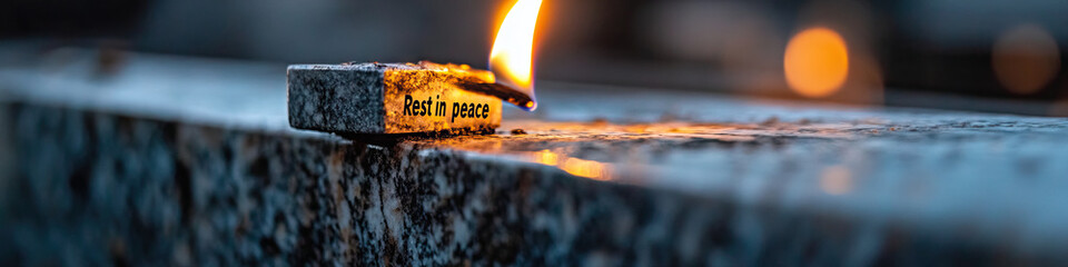 Sticker - Lit Candle on Granite with 