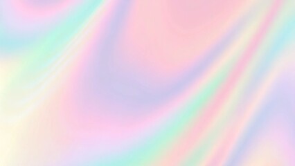Poster - Horizontal abstract pastel holographic texture design for pattern and background, iridescent dreamy shimmer effect backdrop with soft colorful gradient ideal for modern digital visuals
