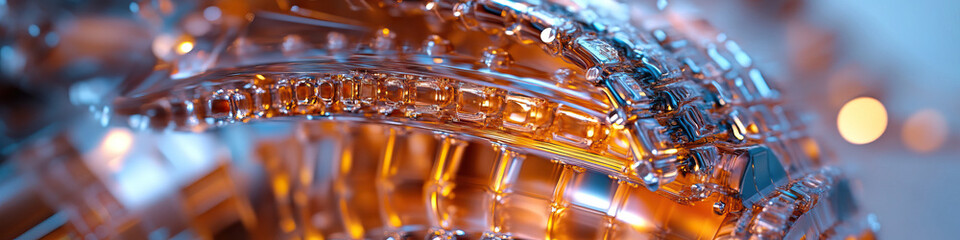 Poster - abstract three-dimensional structure with interlocking components