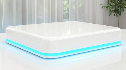Poster - Illuminated White Platform Product Display Showcase