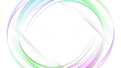 Poster - Abstract colorful round lines isolated on a white background. Design element for modern concept, dynamic flow art with vibrant curves, motion swirl pattern for creative visual composition