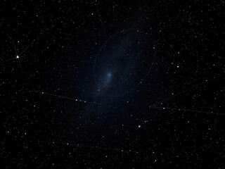 Wall Mural - celestial map with stars and constellations on a black background, space, universe
