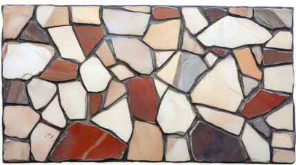 Poster - Irregular Stone Mosaic Tile Wall Panel Design
