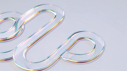 3d glass streamline design element, abstract pipe shaped wave, 3d rendering, digital curve art, modern fluid form, glossy transparent line, surreal flowing shape in motion, dynamic twist