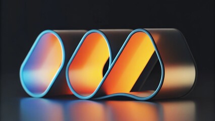 3d glass streamline design element, abstract pipe shaped wave, 3d rendering, digital curve art, mode