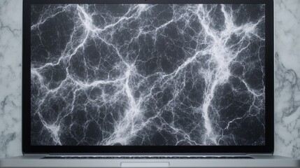 Poster - Laptop Displaying Abstract Fractal Pattern