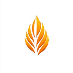 Poster - Orange leaf like design on a white background for graphic use