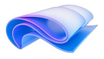 Fototapete - Bent multicolored gradient plastic texture. 3d rendering abstract glass folded shape, modern design element, colorful curved surface, futuristic material, digital art composition