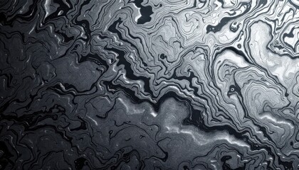 Poster - Abstract metallic swirl pattern with fluid texture in gray tones