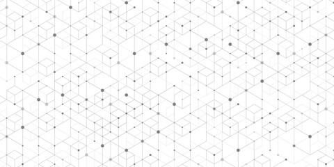 Aufkleber - Hexagonal digital abstract background. Technology concept with lines, dots and hexagons for poster, flyer, banner, header, footer, presentation