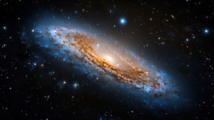 Wall Mural - a stunning spiral galaxy captivates viewers with its luminous core and swirling arms. surrounding st