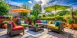 © Kaveepat - Tranquil Urban Garden Seating Area - AI Photo