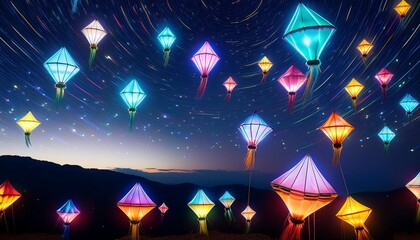 Wall Mural - christmas lights on the bridge