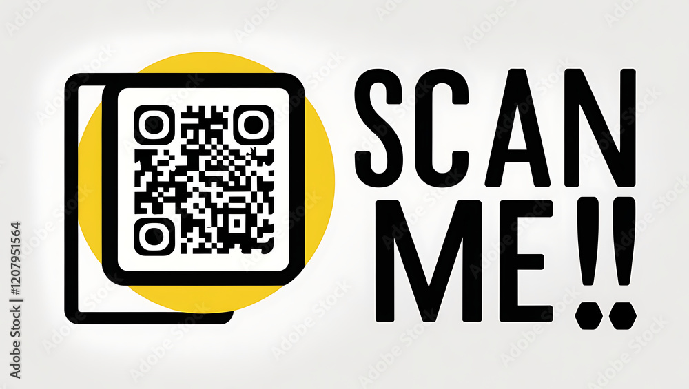 Interactive QR code design with 'Scan Me' Text: modern QR code graphics ...