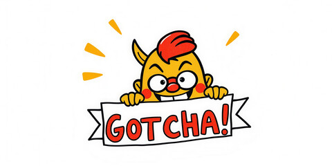 Fototapete - A yellow sign with a cartoon face and the words 