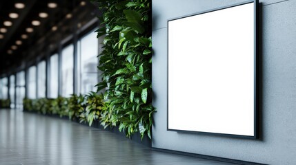 Poster - Minimalistic Blank Poster Hanging on a Wall Surrounded by Soft Ambient Lighting Creating a Calm and Inviting Atmosphere