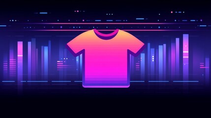 Poster - Neon T-Shirt Design Data Visualization Graphic