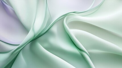 Poster - Pastel Serenity, gentle brush strokes in green and lavender, flowing organic shapes, calming ambiance, harmonious color balance