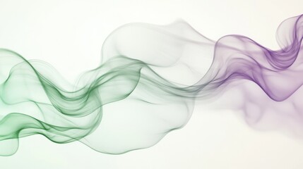 Poster - Pastel Serenity, gentle brush strokes in green and lavender create an organic flow, evoking calmness and balanced harmony.