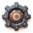 © Sukifli Dakheng - Futuristic gear icon with glowing elements and metallic texture
