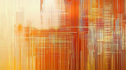 Poster - Abstract Circuit Technology Background with Warm Color Palette
