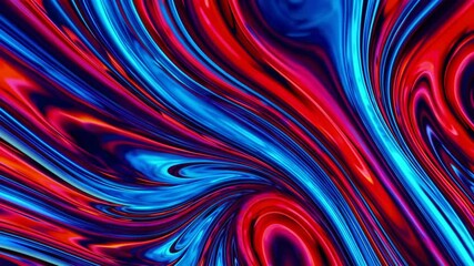 Poster - Abstract vibrant swirling pattern with dynamic red and blue hues, digital psychedelic art concept