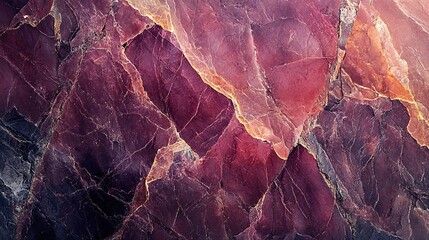 Poster - Red marble rock face texture background for design