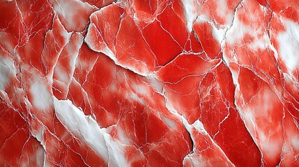 Poster - Red marble stone textured background, close-up detail