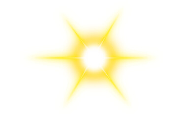 Wall Mural - glowing starlight explosion on transparent background. bright yellow radiant effect decoration with 