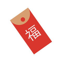 Poster - Chinese envelope in flat design. Traditional money gift for new year holiday. Vector illustration isolated.