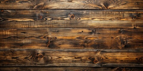 Wall Mural - Rich Brown Wooden Planks Background Texture with Knots and Grain