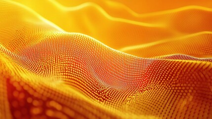 Poster - Abstract Geometric Polygonal Mesh with Vibrant Lines in Warm Tones