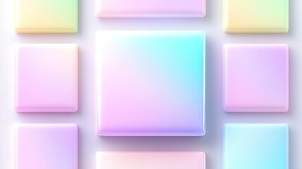 Poster - Pastel Cubes Gradient Background Design