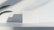 © Максим Фокин - Blank square card with leaf shadows on a white surface