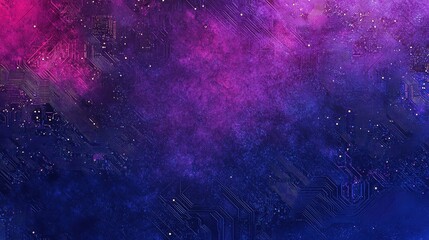 Poster - Blue and Purple Gradient Circuit Board Pattern Background Design