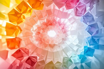 Aufkleber - A fractal-inspired kaleidoscope of repeating shapes and colors.