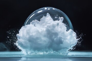 Poster - A high-resolution capture of a bursting bubble mid-air.