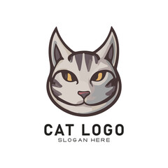 cute cate character vector logo design
