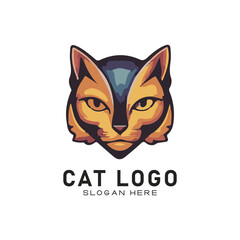 cute cate character vector logo design
