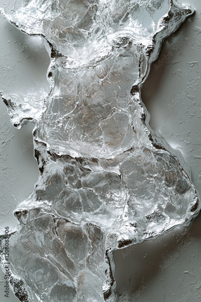 Melting ice sculptures captured in close-up artistic display indoor ...