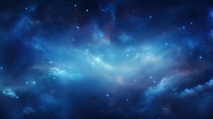 Wall Mural - blue galaxy captivating view of an amazing blue nebula in the universe