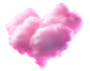 Poster - pink cloud heart neon abstract softness glowing isolated on transparent background.