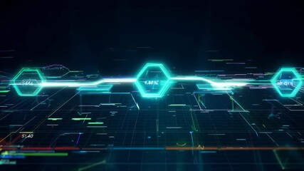Aufkleber - Data analysis concept with infographic charts and graphs in motion