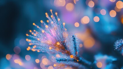 Poster - Twinkling Pine Tree with Colorful Christmas Lights