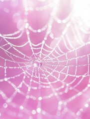Close-Up of Pink Spider Web
