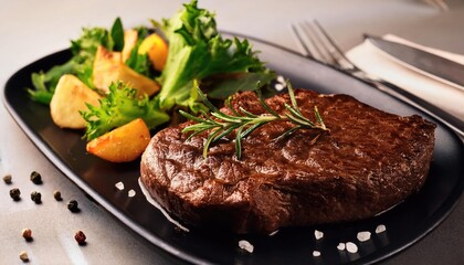 Poster - Grilled steak with vegetables