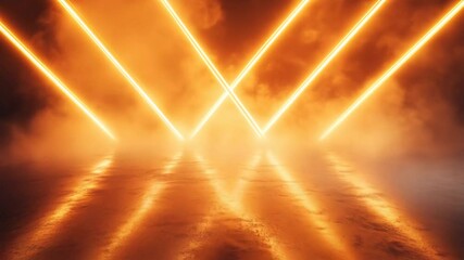 Poster - Glowing Orange Laser Beams Create Dynamic and Futuristic Atmosphere with Dramatic Effects