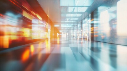 Poster - Blurred Interior of Abstract Hospital Space with Medical Elements