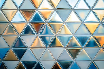 Poster - Glass tile pattern, triangular, reflective, textured.