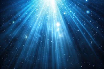 Fototapete - Luminous blue gradient rays in a dark atmosphere with soft motion blur and radiant horizontal lines for modern digital designs and creative projects